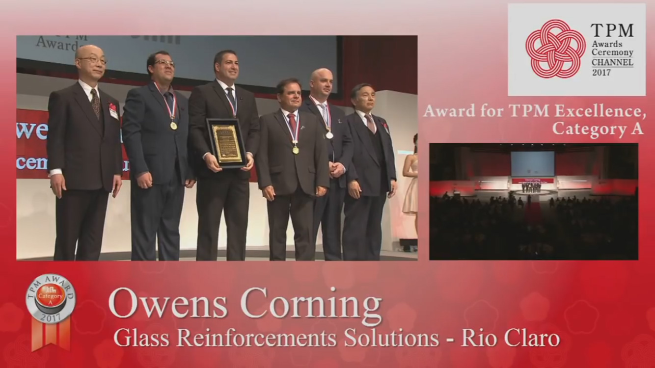 OWENS CORNING PLANT, RIO CLARO - BRAZIL, RECEIVES JIPM EXCELLENCE AWARD